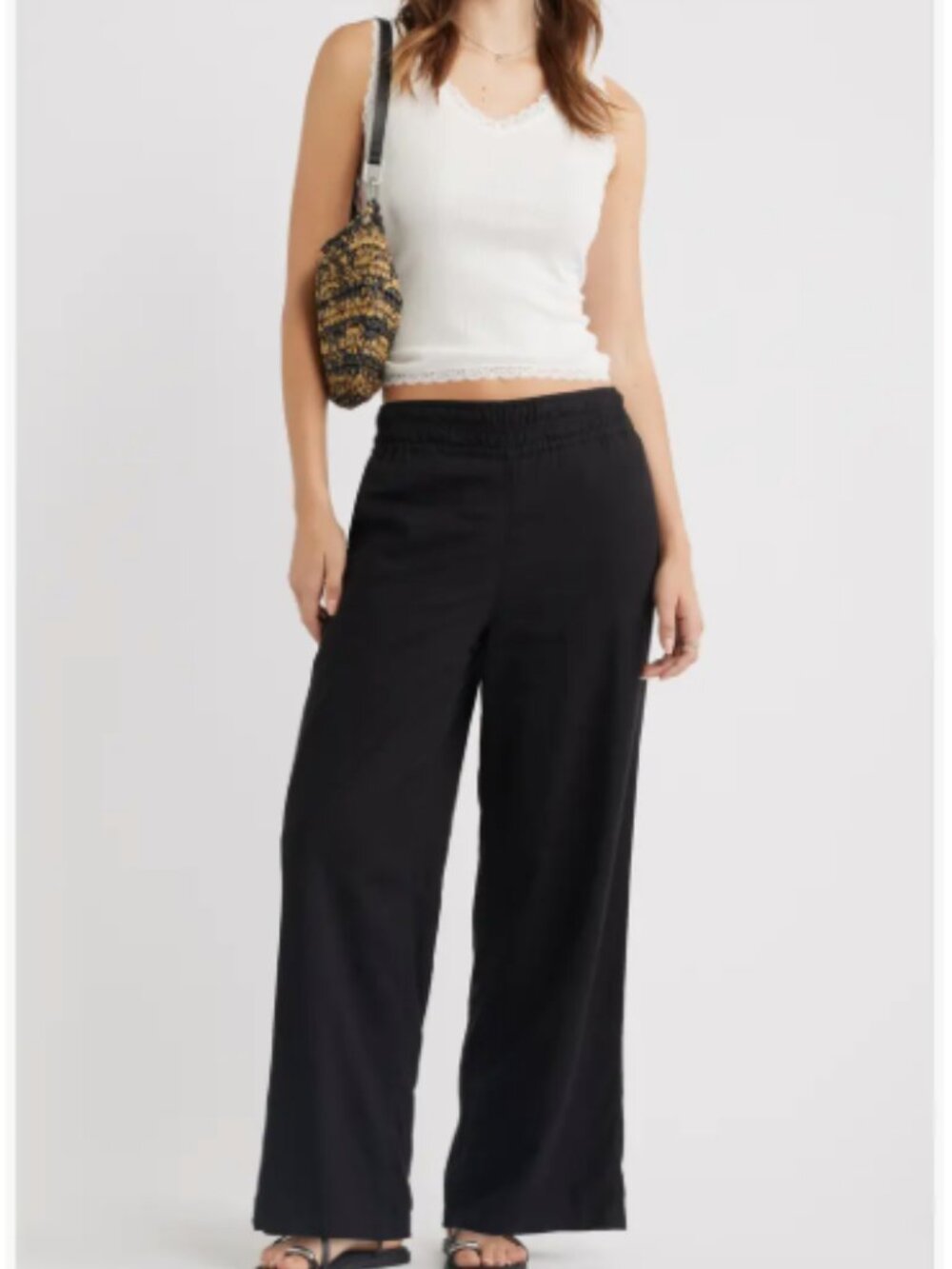 Treasure&Bond | Nordstrom Black Linen Blend Pants | Size Small